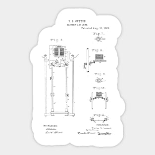 Electric Arc Lamp Vintage Retro Patent Hand Drawing Funny Novelty Gift Sticker